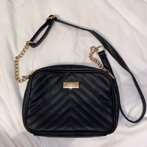BCBG Black Leather Crossbody Bag